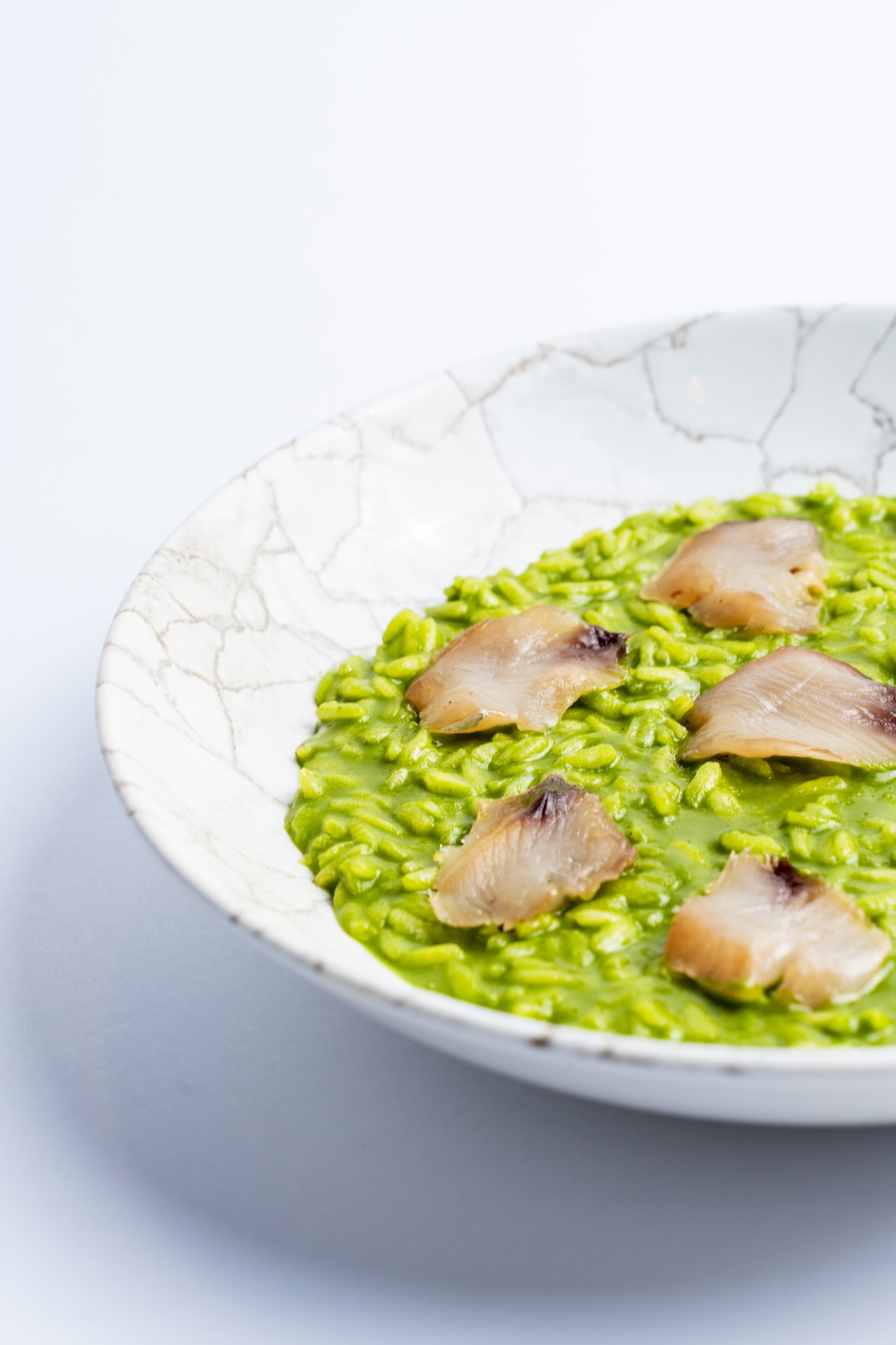 Risotto, aglio orsino e palamita affumicata - Ristorante SALEGROSSO